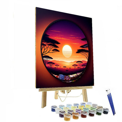 Sunset On The Serengeti Numbered Painting Kits