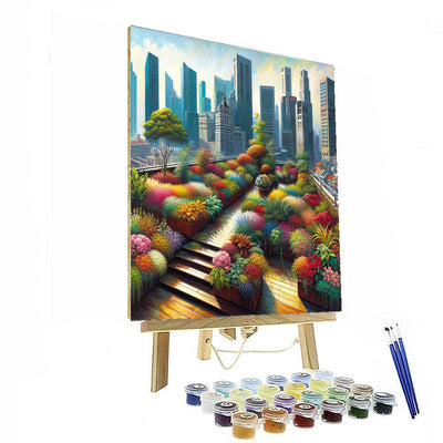 Urban Rooftop Garden Painting By Numbers Kit