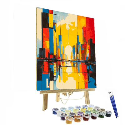 Piet Mondrian Inspired Metropolitan Melody  DIY Paint By Numbers