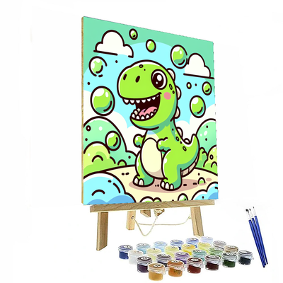 Bubbly Dinosaur Painting Number Kit