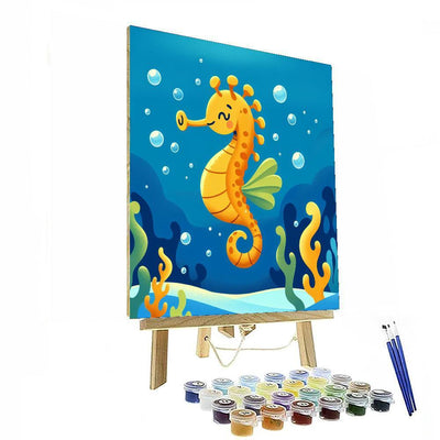 Silly Seahorse Serenade DIY Paint By Numbers