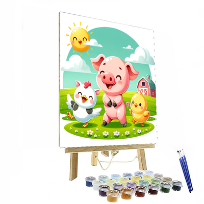 Adorable Baby Farm Animals Painting By Numbers Kit