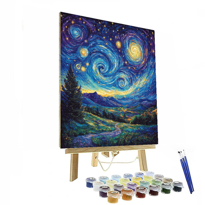 Vincent Van Gogh Inspired Cosmic Nightscape  Paint By Numbers Kits