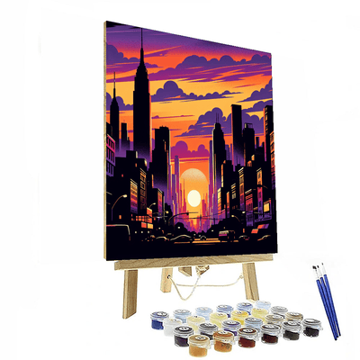 Dynamic Urban Sunset Painting By Numbers Kit