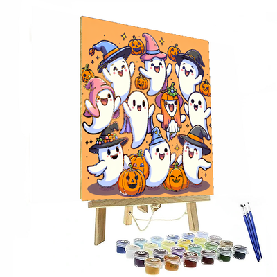 Friendly Ghosts In Costume Paint By Numbers Kits