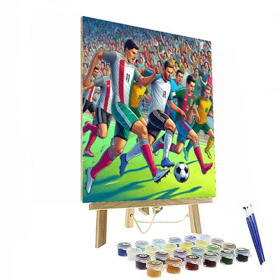 Energetic Soccer Match Numbered Painting Kits