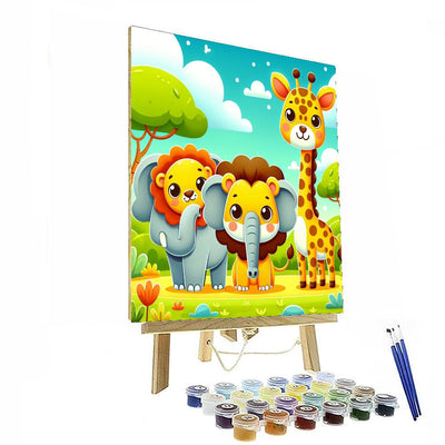 Safari Adventure With Cute Animals Paint By Color