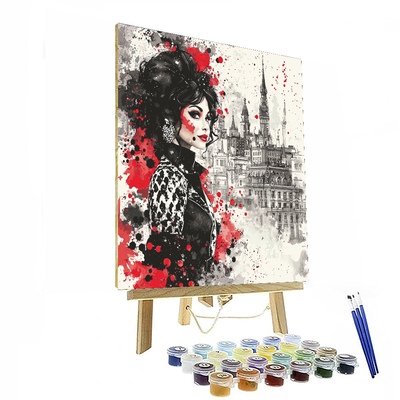 Cruella's Chic Fashion Scene - Disney Inspired Paint By Number