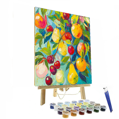 Matisse Inspired Sunny Fruit Orchard  Number Painting