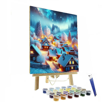 Winter Frosty Village Painting By Numbers Kit