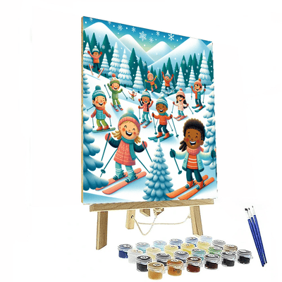 Wonderful Winter Sports Painting Number Kit