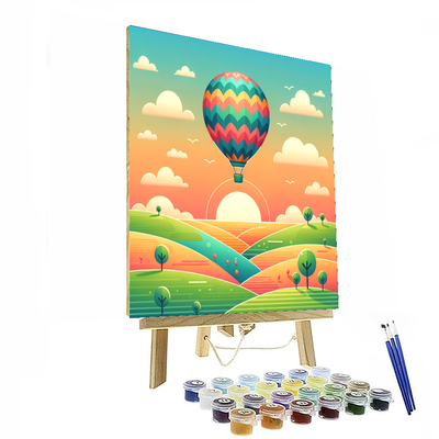 Sky High Hot Air Balloon Paint By Color