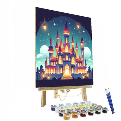 Fairytale Castle At Dusk Painting By Numbers Kit