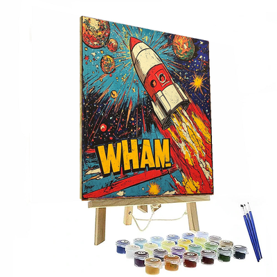 Roy Lichtenstein Inspired Lichtenstein's Cosmic Pop Explosion  Paint By Numbers Art