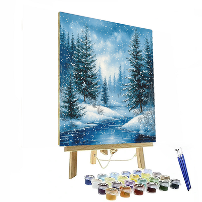 Bob Ross Inspired Winter Wonderland Serenity  Painting By Numbers Kit