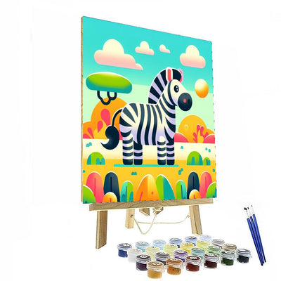 Zany Zebra Zigzag Paint By Number