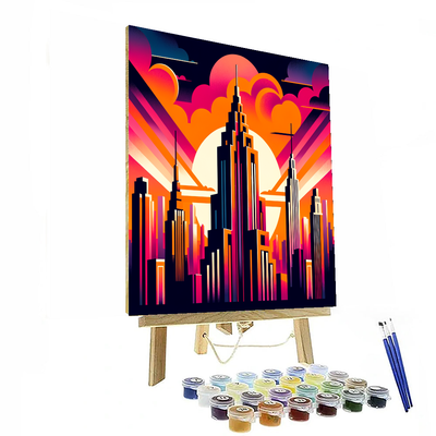 Art Deco Cityscape DIY Paint By Numbers