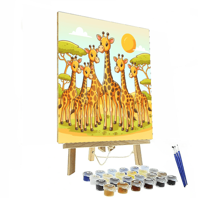 Gigglesome Giraffe Gathering DIY Paint By Numbers