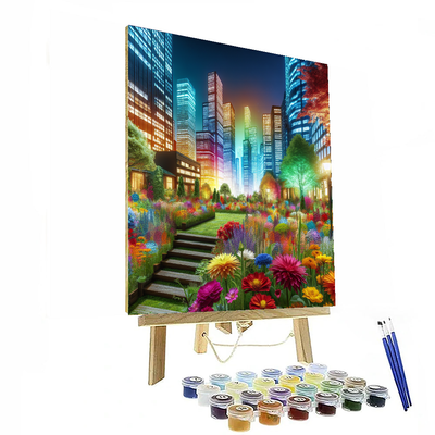 Bright City Garden Painting By Numbers Kit