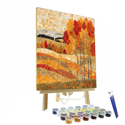 Gustav Klimt Inspired Autumn’s Golden Embrace  Paint By Numbers Art