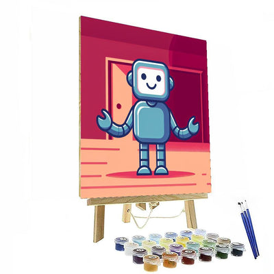 Friendly Robot Helper Paint By Numbers