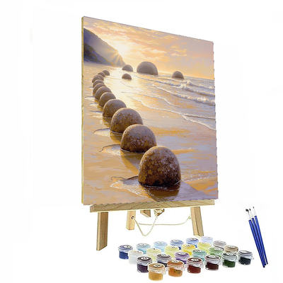 Moeraki Boulders - Otago Coast, New Zealand Paint By Numbers Kits