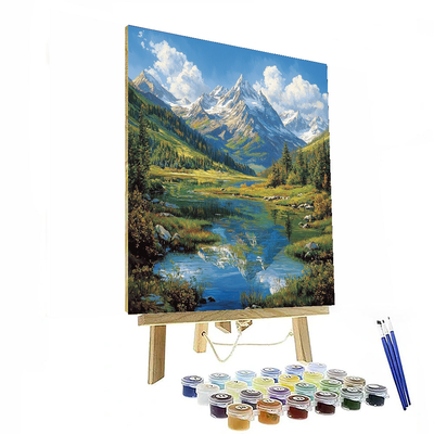 Albert Bierstadt Inspired Misty Mountain Peaks  Painting By Numbers Kit