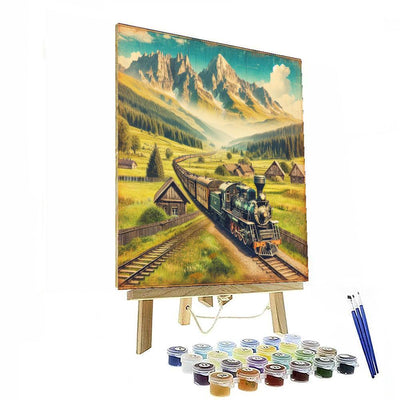 Vintage Railroad Adventure Paint By Numbers Art