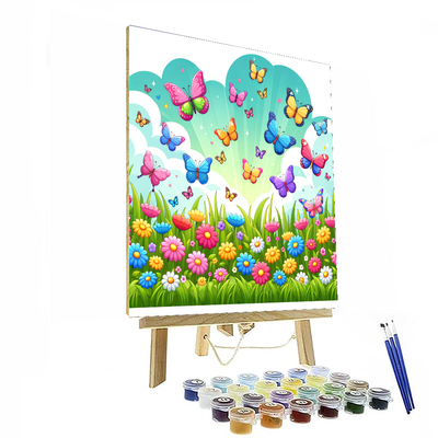 Vibrant Butterfly Meadow DIY Paint By Numbers