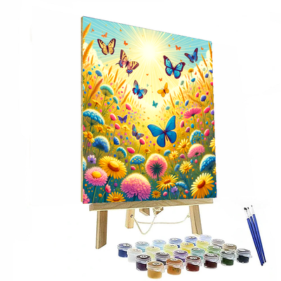 Sunny Butterfly Meadow Paint By Numbers Art