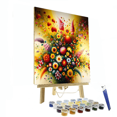 Energetic Floral Burst Painting By Numbers Kit