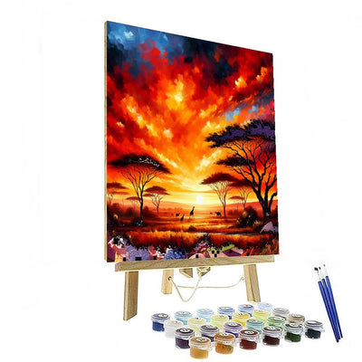 Vibrant African Sunset Paint By Numbers