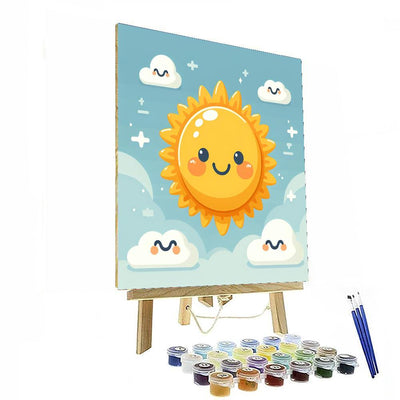 Sunny Day With Cloud Friends DIY Paint By Numbers