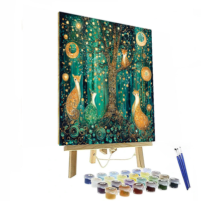 Gustav Klimt Inspired Fabled Forest Creatures  Numbered Painting Kits