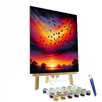 Serenade Of Sunset Birds Paint By Numbers