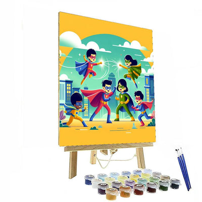 Superhero Team Adventures DIY Paint By Numbers