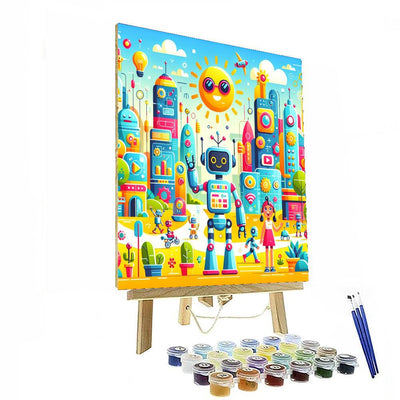 Exciting Robot Adventures Painting Number Kit