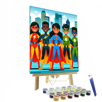 Cheerful Superhero Adventures Painting By Numbers Kit