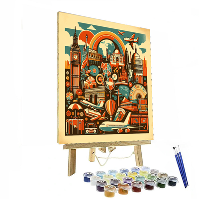 Retro Travel Destinations Paint By Numbers Art