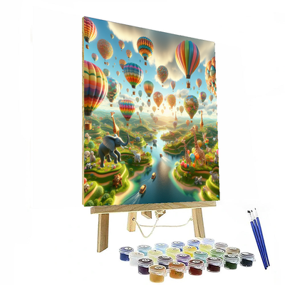 Whimsical Balloon Safari Paint By Color