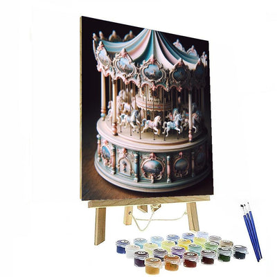 Vintage Carousel Music Box Paint By Number