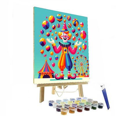 Fun At The Fair With A Joyful Clown Paint By Color