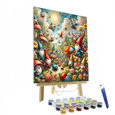 Charming Garden Gnome Gathering Numbered Painting Kits