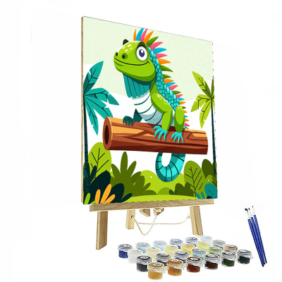 Inventive Iguana Number Painting