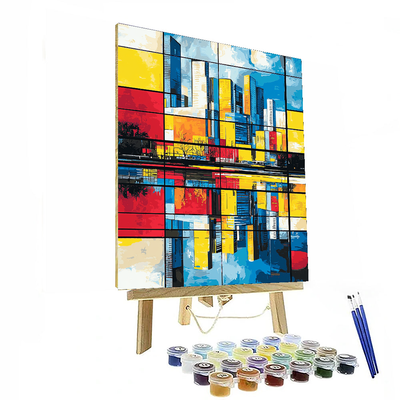 Piet Mondrian Inspired City Of Reflections  Paint By Numbers Kits