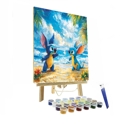 Lilo And Stitch Beach Day - Disney Inspired Painting Number Kit