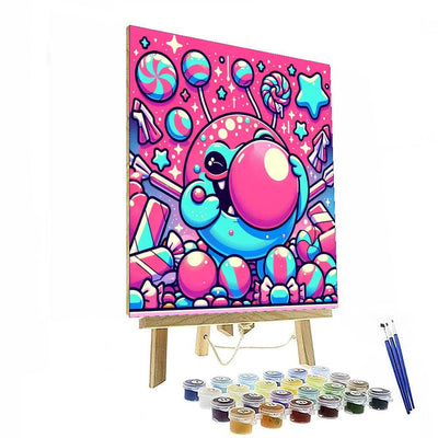 Bubbly Bubblegum Monster Number Painting