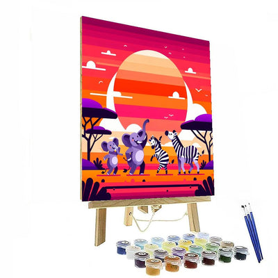 Sunset Safari Celebration Paint By Color