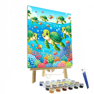 Adorable Sea Turtles Painting By Numbers Kit