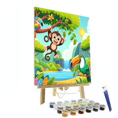 Jolly Jungle Friends Paint By Numbers Art